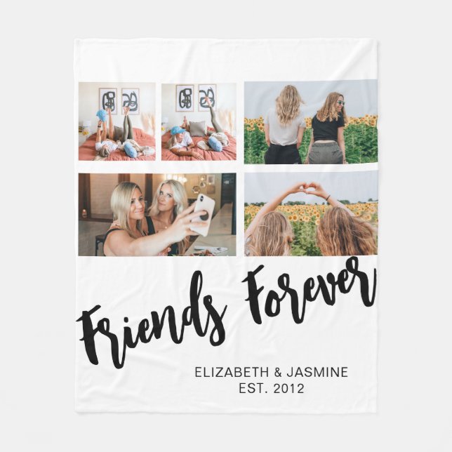 Freunde für immer Foto Collage Geschenk für BESTE  Fleecedecke (Vorderseite)
