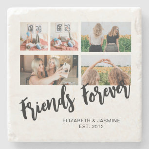Freunde für immer Foto-Collage-Geschenk für BFF Be Steinuntersetzer