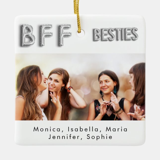 Freunde für immer Foto Silberbestien BESTE FREUNDI Keramikornament (Vorderseite)