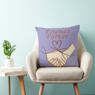 Freunde für immer Herzlinien-Kunst-Wurfkissen Kissen