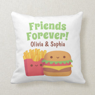 Freunde für immer, Kawaii Fritten und Burger Besti Kissen