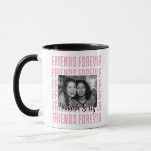 Freunde für immer mit individuellem Foto und Namen Tasse