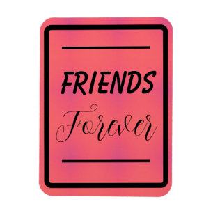 "Freunde für immer" Phrase Pink und Lila Hintergru Magnet