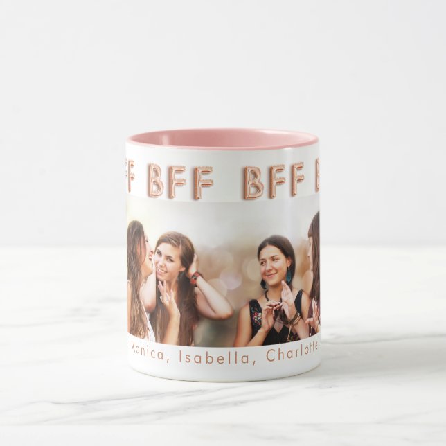 Freunde für immer Rose Gold BESTE FREUNDIN Foto Tasse (Zentrum)