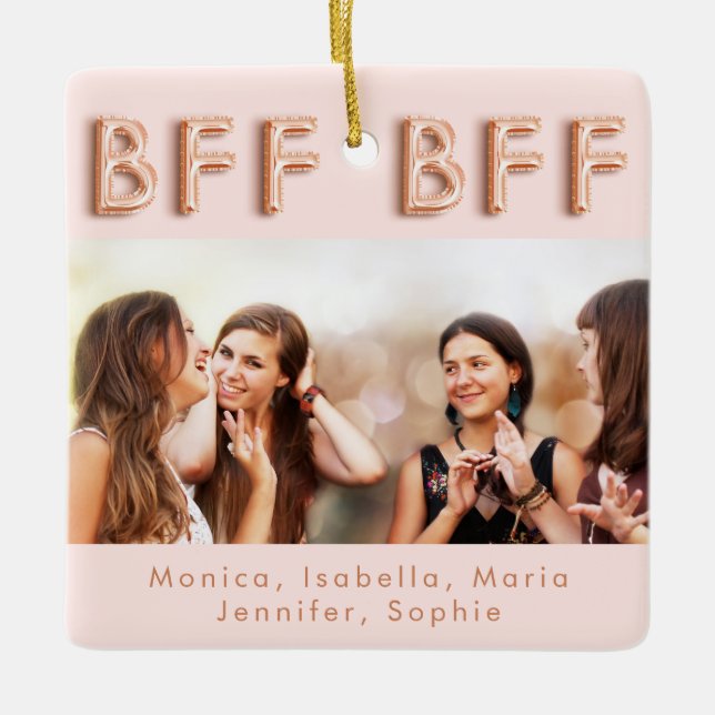 Freunde für immer Rose Gold rosa BESTE FREUNDIN Fo Keramikornament (Vorderseite)