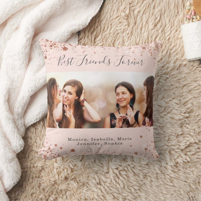 Freunde für immer Rose Gold Rose Foto Kissen (Decke)
