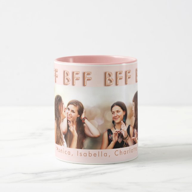 Freunde für immer Rose Gold Schwarz Foto BESTE FRE Tasse (Zentrum)