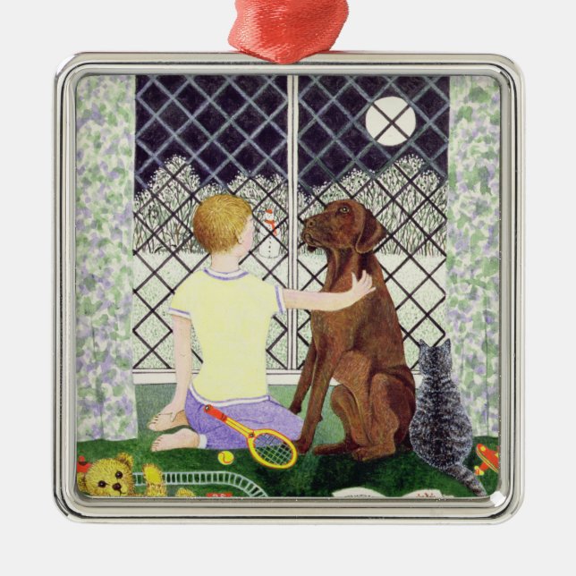 Freunde für immer silbernes ornament (Vorne)