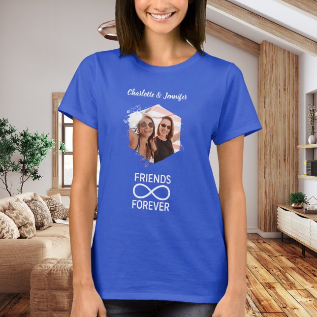 Freunde für immer unendliche Foto Namen blau T-Shirt (Von Creator hochgeladen)
