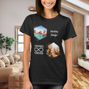 Freunde für immer unendliche Foto Namen schwarz T-Shirt