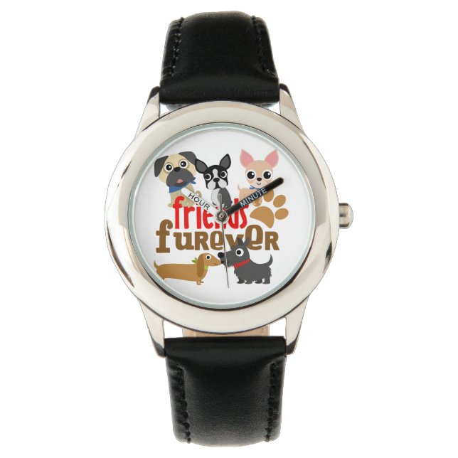 Freunde Furever Hunde Welpen Armbanduhr (Vorderseite)
