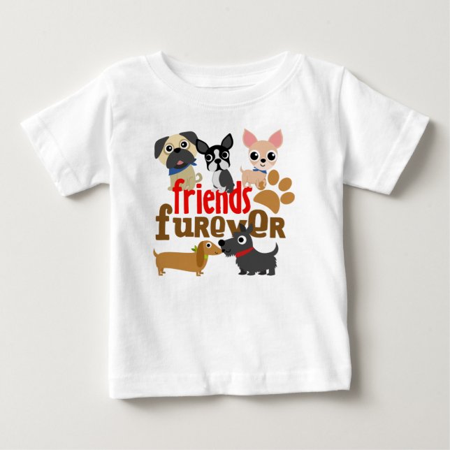Freunde Furever Hunde Welpen Baby T-shirt (Vorderseite)