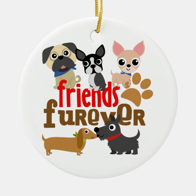 Freunde Furever Hunde Welpen Keramikornament (Vorne)