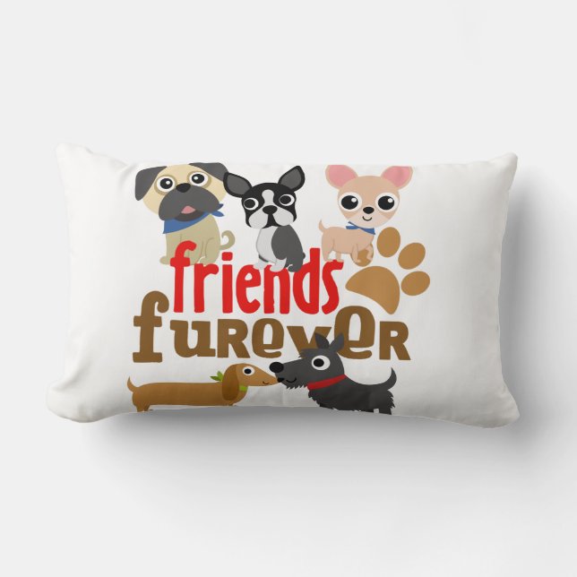 Freunde Furever Hunde Welpen Lendenkissen (Vorderseite)