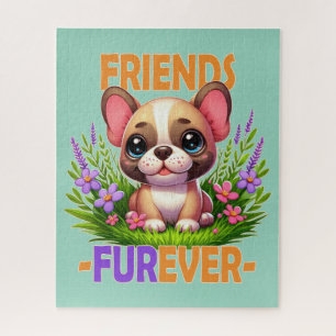 Freunde Furever Pun. Niedlicher Bulldog-Hündchen