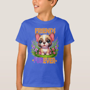 Freunde Furever Pun. Niedlicher Bulldog-Hündchen T-Shirt