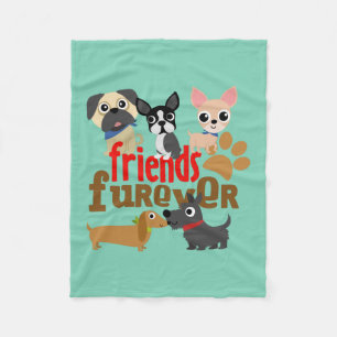 Freunde Furever verfolgt Welpen Fleecedecke