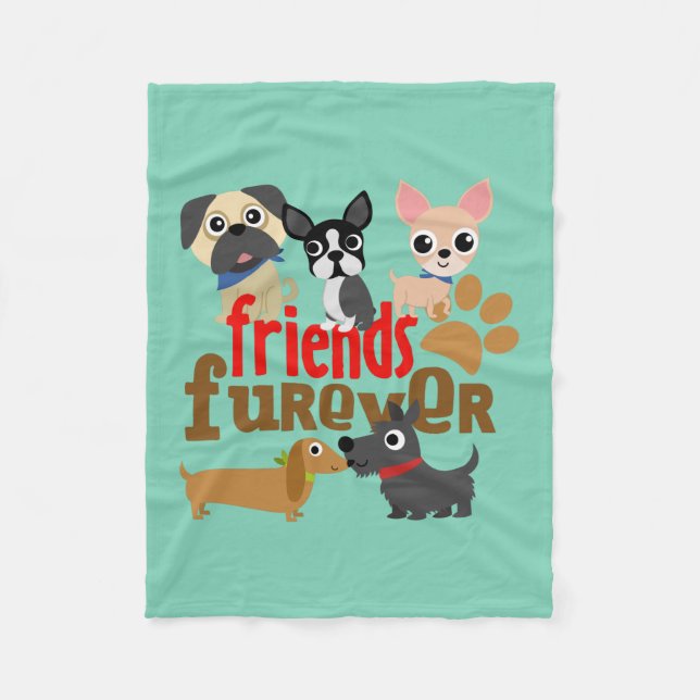 Freunde Furever verfolgt Welpen Fleecedecke (Vorderseite)