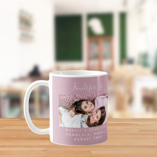 Freunde fürs Leben Foto Namen lila roségold rosa Kaffeetasse