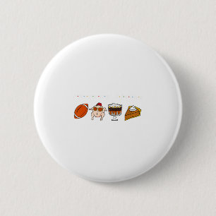Freunde geben Truthahn Fußll Kürbis Thanksgiving  Button