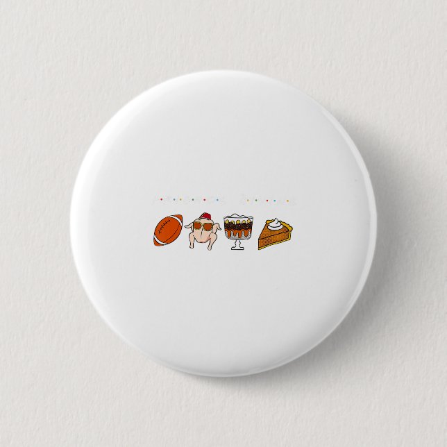Freunde geben Truthahn Fußll Kürbis Thanksgiving  Button (Vorderseite)