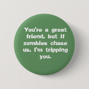 Freunde gegen Zombie-Knopf Button