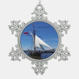 Freunde guten Willens Ball oder Schneeflocken Orna Zinn-Ornament