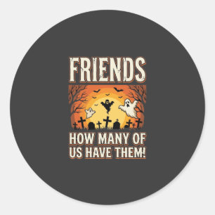 Freunde Halloween Geist Friedhof Design_1 Runder Aufkleber