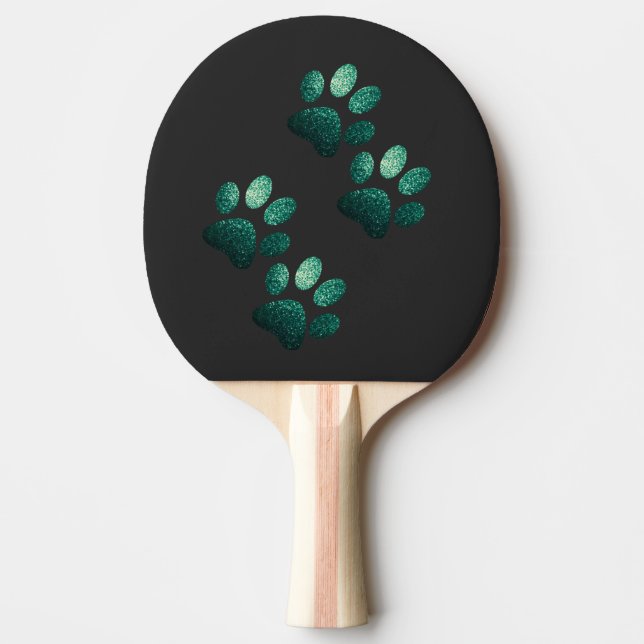Freunde Hund funkeln dunkelgrün Ping Pong Paddel Tischtennis Schläger (Vorderseite)