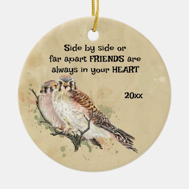 Freunde immer im Herzen Inspiration Zitat Keramik Ornament (Vorne)