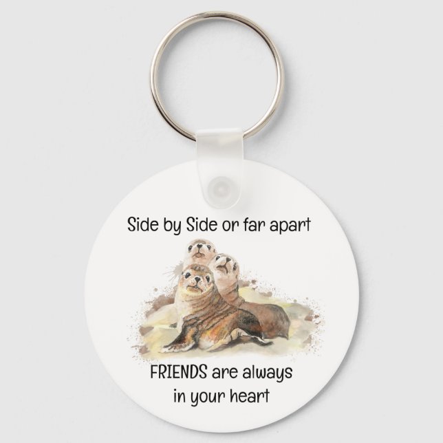 Freunde in Ihrem Herz Zitat Raccoon Tier-Spaß Schlüsselanhänger (Vorderseite)