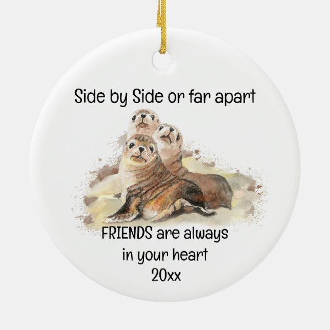 Freunde in Ihren Siegel für Herzpreisvorstellungen Keramik Ornament (Hinten)