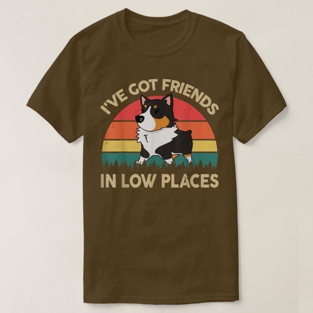 Freunde in Low-Place Tri farbigen Corgi Geschenke  T-Shirt (Design vorne)