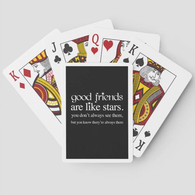 Freunde inspirierendes Zitat Spielkarten (Rückseite)