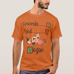 Freunde keine Nahrung Vegan Farm Tiere Lustig retr T-Shirt