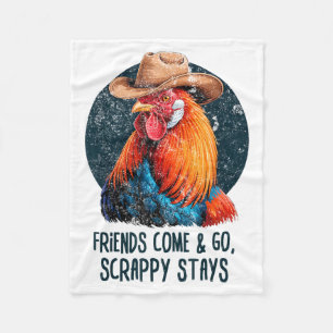 Freunde kommen und gehen Scrappy bleibt Humor Huhn Fleecedecke