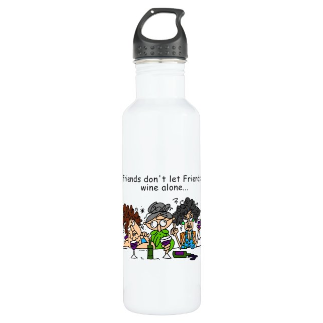 Freunde Lass Freunde Wein nicht allein Trinkflasche (Vorderseite)