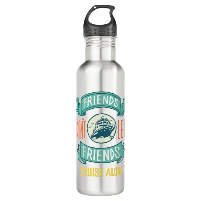 Freunde Lass nicht allein Reisen Edelstahlflasche (Vorderseite)