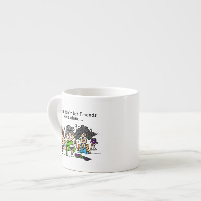 Freunde lassen nicht Freund-Wein allein Espressotasse (Vorderseite Links)