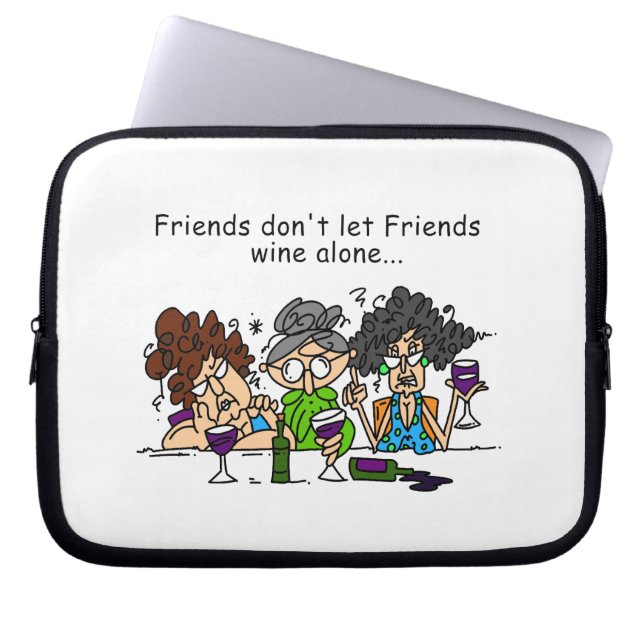 Freunde lassen nicht Freund-Wein allein Laptopschutzhülle (Vorderseite)
