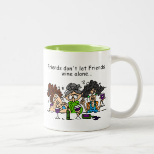 Freunde lassen nicht Freund-Wein allein Zweifarbige Tasse
