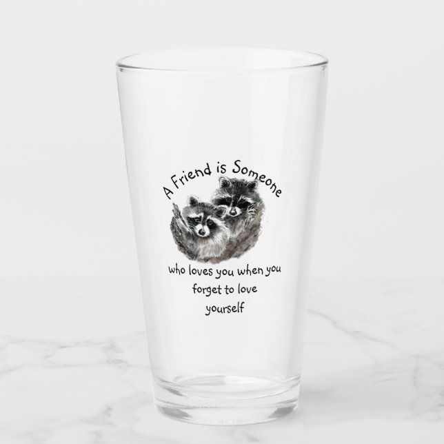 Freunde Lieben Sie Niedliche Raccoons Glas (Vorderseite)