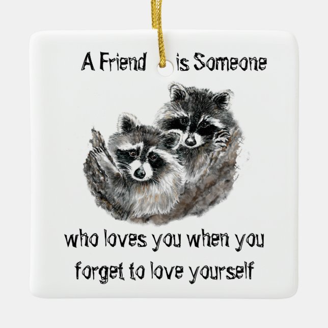 Freunde Lieben Sie Niedliche Raccoons Zitat T - Sh Keramikornament (Vorderseite)