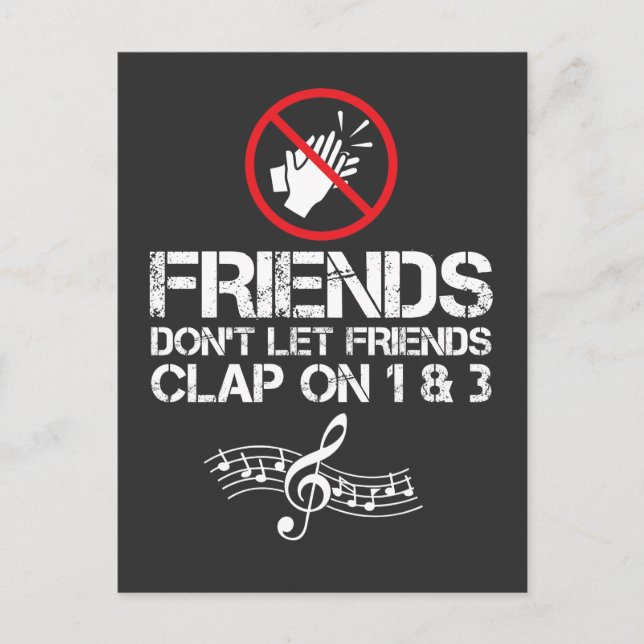 Freunde ließ nicht auf 1&3 Funny Music klatschen Postkarte (Vorderseite)