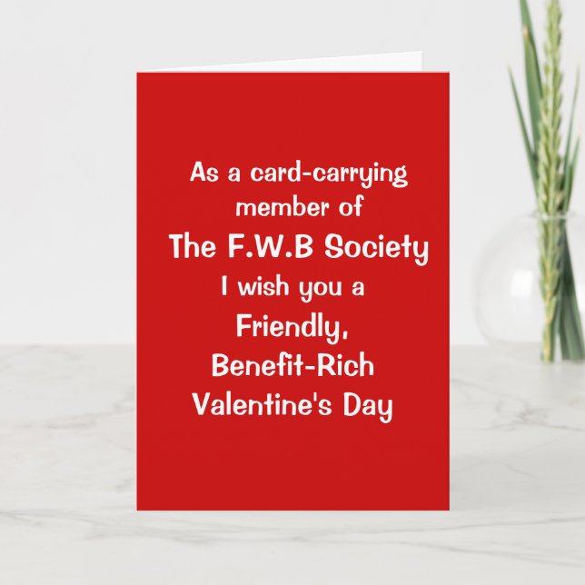 Freunde mit Vorzügen Valentine Feiertagskarte (Vorderseite)