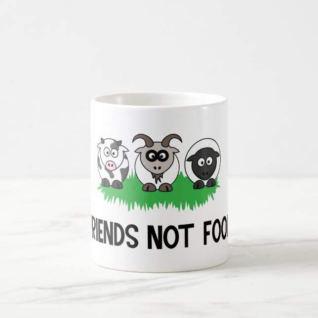 Freunde nicht essen, Geschenke für Veganes Vegetar Kaffeetasse (Mittel)