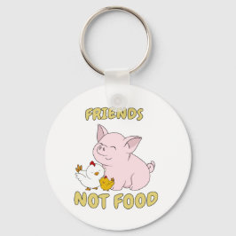 Freunde nicht essen - Niedliches Schwein und Huhn Schlüsselanhänger