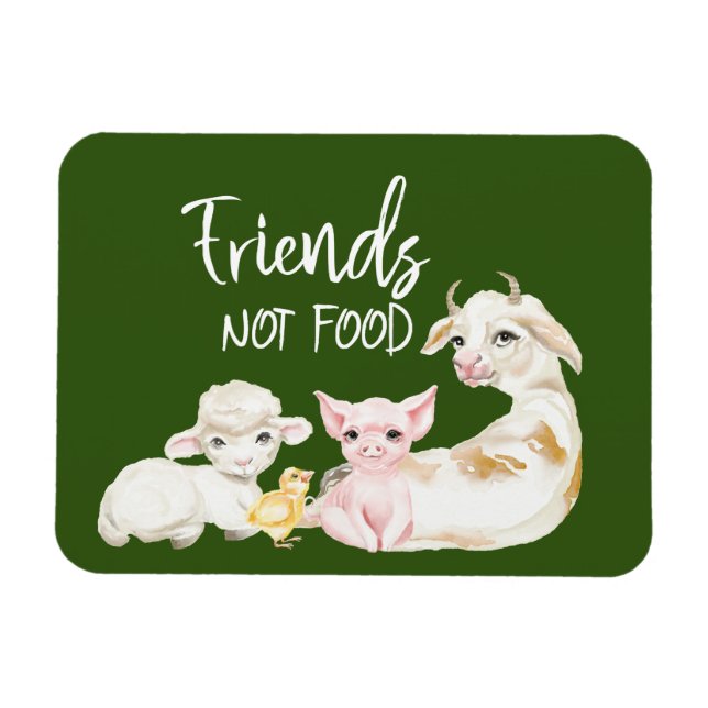 Freunde nicht Essen Vegan Vegetarische Ernährung Magnet (Horizontal)