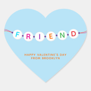Freunde niedliche Freundschaft Armband Blue Valent Herz-Aufkleber
