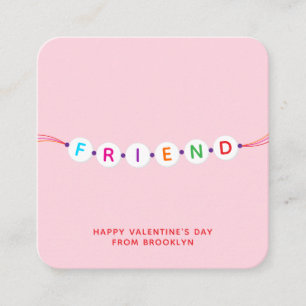Freunde niedliche Freundschaft Armband pink Valent Begleitkarte